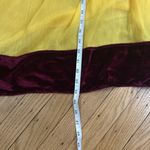 Yellow Chiffon Indian Anarkali Dress Red Velvet Trim Beaded M Size M Photo 11