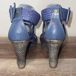 Dana Buchman Vintage Summer Woven Platform Wedge Sandals Blue Purple Size 10 Photo 3