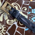 EXPRESS Black and Gold LEATHER Women's Belt Sz: 32” Photo 2