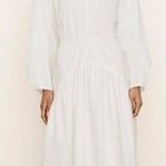Vince open back white layered tiered long sleeve midi dress S Photo 0