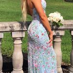 Primavera Couture Prom Dress Blue Floral Photo 0