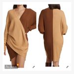 Amur Samira Two Tone Overlap Wool Sweater Dress Size XS Photo 1