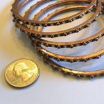 5 Copper/Distressed Rose Gold Bling Bangle Bracelets Photo 3