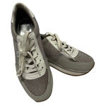 Michael Kors Monique Lace Up Trainer Sneakers Silver White Gray Womens Size 7.5 Photo 0