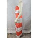 Must Haf Womens Jumpsuit Size M Orange White Striped Strapless Bow Front NEW Size M Photo 11