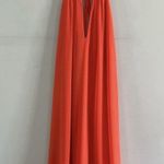 Alice + Olivia  Katey Tangerine Orange Chiffon Braided Halter Dress Photo 3