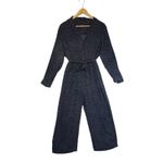 Rails  Callan Charcoal Tiger Striped Belted Jumpsuit Wide Leg Cropped Chic L Photo 1