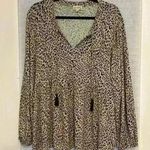 Wonderly  3x leopard cheetah animal print top flowy stretchy babydoll V neck Photo 0