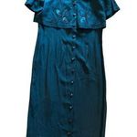 ULTRA DRESS Vintage Size 12 Jacket/Dress Embroiderey Floral Buttons Short Sleeve Green Photo 0