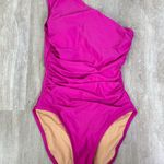 J.Crew  Ruched one-shoulder one-piece Swimsuit in Radiant Fuchsia Size 4 #BC108 Photo 1
