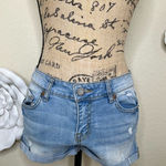 Aeropostale NTM:  Slightly Distressed Light Blue Denim Shorty Shorts Size 4 Photo 0