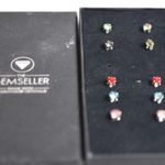 The Gemseller 5 Pr. Swarovski Crystal White Gold PLated Post Like New Earrings Silver Photo 0