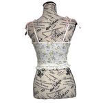 None Sexy Floral Ribbon Strap Crop Top Lace Hippie Flower Ruffles Coquette  Cami S Photo 4