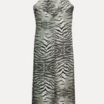 ZARA  Dress maxi halter mesh bodycon zebra animal print  evening date party Photo 6