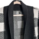VICI  Women’s Black White Long Sleeves Cable Knit‎ Open Front Coat Medium Large Photo 3