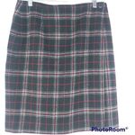 Charter Club VTG Wool Chelsea Campbell Black Red Plaid Wrap Skirt 10 Photo 0