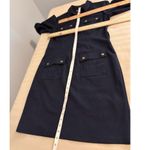 Vince Camuto Sharagano Women Shift Collared Zip Up Size 6Dress 4 Pockets Navy Blue Photo 7