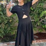 BIBHU MOHAPATRA x RTR Black Poplin Fringe Western Mid Cutout Dress Size 8 Photo 0