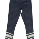 Zyia  Womens Leggings Size XS Blue White Mesh Stripe Yoga Athletic Photo 0