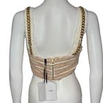 Balmain  Paris Women’s Embellished Boucle Straps Chain Tweed Crop Top Sz 42 Photo 5