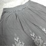 Ny Collection Black White Striped Skirt w/ Embroidered Hem | Size 6 Photo 11