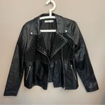 JustFab Faux Leather Moto Studded Jacket Size Medium Photo 3