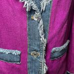 Dolce & Gabbana Dolce & Gabbana Jacket Denim Linen Purple Frayed Designer Women's 10 IT 46 Photo 1