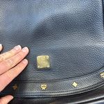MCM Vintage  Black Leather studded Shoulder Bag Photo 9