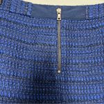 Alice + Olivia  Fefe Blue Tweed Metallic Fringe Hem Mini Skirt Women's Size 2 Photo 2