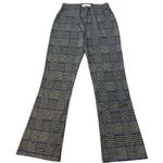 Urban Outfitters  Casey pull on flare pant Houndstooth Black Tan Blue Size S Photo 0