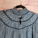 Rebecca Minkoff  JORDANA TOP 100% TENCEL DENIM CHAMBRAY MOCK NECK BLOUSE SMALL Photo 7