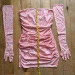 Miscreants Ruched Cupid Mini Strapless Dress/Gloves Yellow/Pink LeopardUS M NWOT Pink Size M Photo 9