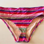 Victoria's Secret  Striped Bikini Bottom Fold Over Size Small Multi Color Y2K Photo 1