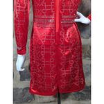 No Brand Mini Dress Red Velvet Rhinestone Long Sleeve Woman's Size Large‎ Photo 6