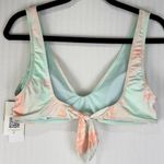 Roxy Nautilus Elongated Triangle Bikini Swim Top Orange Aqua Tie Dye Size Large Photo 2