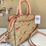Coach NWT  Mini Lillie Carryall In Signature Canvas With Strawberry Print cB598 Photo 3