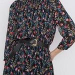 ZARA The Annie Dress Floral Pleated Mini Flowy Dress XL Cottage Core Soft Girl Photo 0