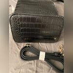 AOTA | Croc Embossed Top Handle Bucket Bag W/ Crossbody | $188 | NWT Black Photo 10