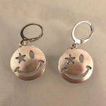 Handmade Silver Smiley Face Earrings Photo 0