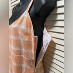 Forever 21  Peach/White Checkered Sleeveless Tank Sundress‎ Lined Linen Size M Photo 2