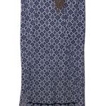 Faded Glory  Blue Patterned Women's Maxi Skirt Twisted Faux Leather Belt Flap Photo 0