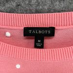 Talbots  Sweater Womens M Pink Embroidered Novelty Dog Frenchie Preppy Feminine Photo 12