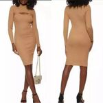 House Of Harlow 1960 Tan Ribbed Cutout Midi Sweater Dress Size M Photo 1