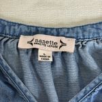 Nanette Lepore  Denim Top with Black Lace Accents Photo 5