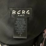 Vintage Y2K BCBG Silk Sheath Dress 2 Black Geometric Cowl Neck Midi Lined Photo 4