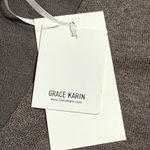 Grace Karin  size XL brown open front button up soft knit cardigan long sleeve Photo 7