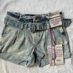 Blue Spice Twist Of Fate Paperbag Waist Denim Shorts in Light Blue Wash - Size 1 Photo 0
