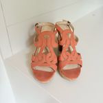 Adrienne Vittadini orange leather wedge size 9 Platform Cork Wedge Sandal Photo 5