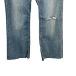 Everlane The High-Rise Flare Jeans Cropped Medium Wash Distressed Size 25 Photo 4