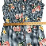 Daniel Rainn DR2 Women Large navy & white gingham floral Tie waist Blouson Dress Photo 6